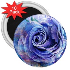 Watercolor-rose-flower-romantic 3  Magnets (10 Pack) 