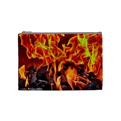 Fire-burn-charcoal-flame-heat-hot Cosmetic Bag (medium) by Sapixe