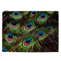 Peacock-feathers-plumage-pattern Cosmetic Bag (xxl) by Sapixe