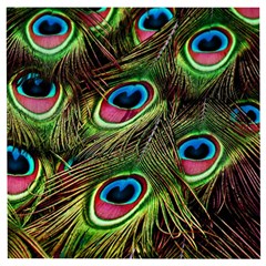 Peacock-feathers-plumage-pattern Wooden Puzzle Square by Sapixe