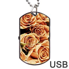 Roses-flowers-bouquet-rose-bloom Dog Tag Usb Flash (two Sides)