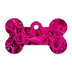 Pink-flowers-roses-background Dog Tag Bone (two Sides) by Sapixe