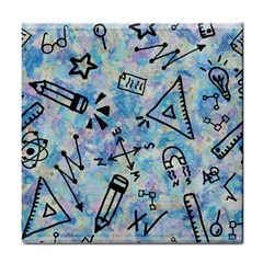 Science-education-doodle-background Tile Coaster by Sapixe