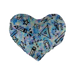 Science-education-doodle-background Standard 16  Premium Heart Shape Cushions