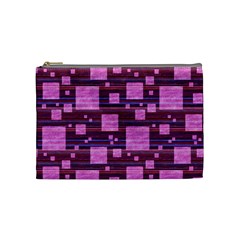 Squares-purple-stripes-texture Cosmetic Bag (medium)