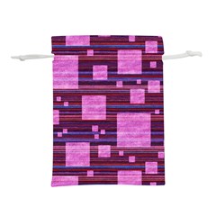 Squares-purple-stripes-texture Lightweight Drawstring Pouch (l)