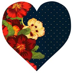 Flowers-vintage-floral Wooden Puzzle Heart