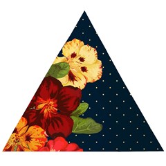 Flowers-vintage-floral Wooden Puzzle Triangle