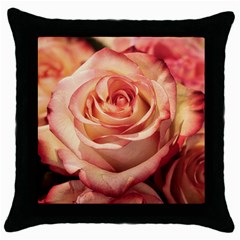 Roses-flowers-rose-bloom-petals Throw Pillow Case (black) by Sapixe