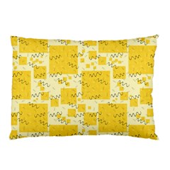 Party-confetti-yellow-squares Pillow Case