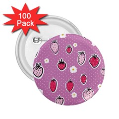 Juicy Strawberries 2 25  Buttons (100 Pack)  by SychEva