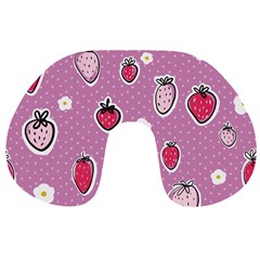 Juicy Strawberries Travel Neck Pillow by SychEva