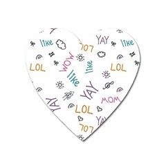 Doodle Pattern Heart Magnet