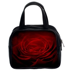 Rose-red-rose-red-flower-petals-waves-glow Classic Handbag (two Sides)