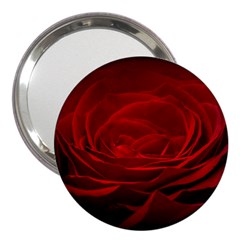 Rose-red-rose-red-flower-petals-waves-glow 3  Handbag Mirrors