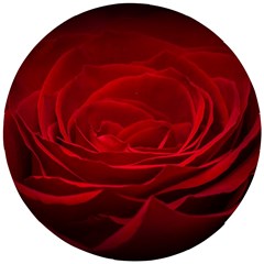 Rose-red-rose-red-flower-petals-waves-glow Wooden Puzzle Round