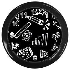 Knowledge-drawing-education-science Wall Clock (black)
