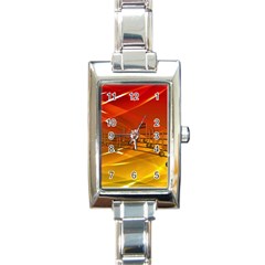 Music-notes-melody-note-sound Rectangle Italian Charm Watch