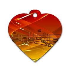 Music-notes-melody-note-sound Dog Tag Heart (one Side) by Sapixe