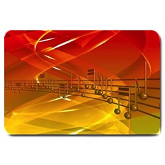 Music-notes-melody-note-sound Large Doormat  by Sapixe