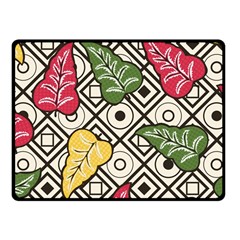 Leaves Foliage Batik Seamless Fleece Blanket (small)