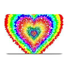 Tie Dye Heart Colorful Prismatic Plate Mats by Sapixe