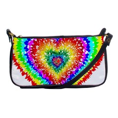 Tie Dye Heart Colorful Prismatic Shoulder Clutch Bag