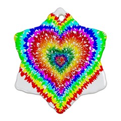 Tie Dye Heart Colorful Prismatic Ornament (snowflake) by Sapixe