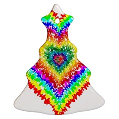 Tie Dye Heart Colorful Prismatic Christmas Tree Ornament (two Sides)