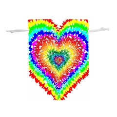 Tie Dye Heart Colorful Prismatic Lightweight Drawstring Pouch (m)