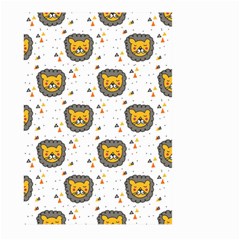 Lion Heads Pattern Design Doodle Large Garden Flag (two Sides)