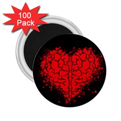 Heart Brain Mind Psychology Doubt 2 25  Magnets (100 Pack) 
