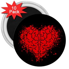 Heart Brain Mind Psychology Doubt 3  Magnets (10 Pack)  by Sapixe