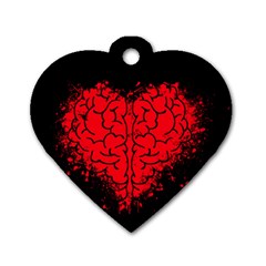 Heart Brain Mind Psychology Doubt Dog Tag Heart (one Side) by Sapixe