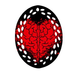 Heart Brain Mind Psychology Doubt Ornament (oval Filigree) by Sapixe