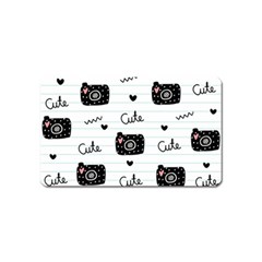 Cute Cameras Doodles Hand Drawn Magnet (Name Card)