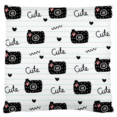 Cute Cameras Doodles Hand Drawn Standard Flano Cushion Case (Two Sides)