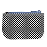 Black And White Checkerboard Background Board Checker Large Coin Purse Back