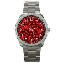 Red Oak And Maple Leaves Sport Metal Watch by Daria3107