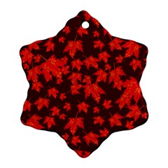 Red Oak And Maple Leaves Snowflake Ornament (two Sides) by Daria3107