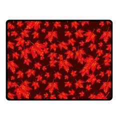 Red Oak And Maple Leaves Double Sided Fleece Blanket (Small) 