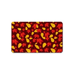 Autumn Pattern,oak And Maple On Burgundy Magnet (name Card) by Daria3107