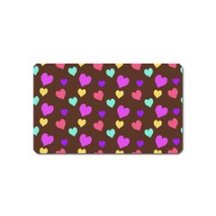 Colorfull Hearts On Choclate Magnet (Name Card)