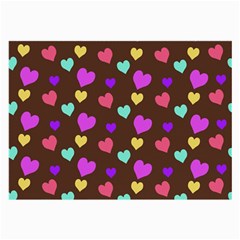 Colorfull Hearts On Choclate Large Glasses Cloth by Daria3107