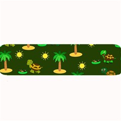 Turtle And Palm On Green Pattern Large Bar Mats