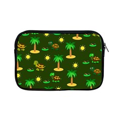 Turtle And Palm On Green Pattern Apple Ipad Mini Zipper Cases by Daria3107