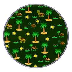 Turtle And Palm On Green Pattern Wireless Charger by Daria3107