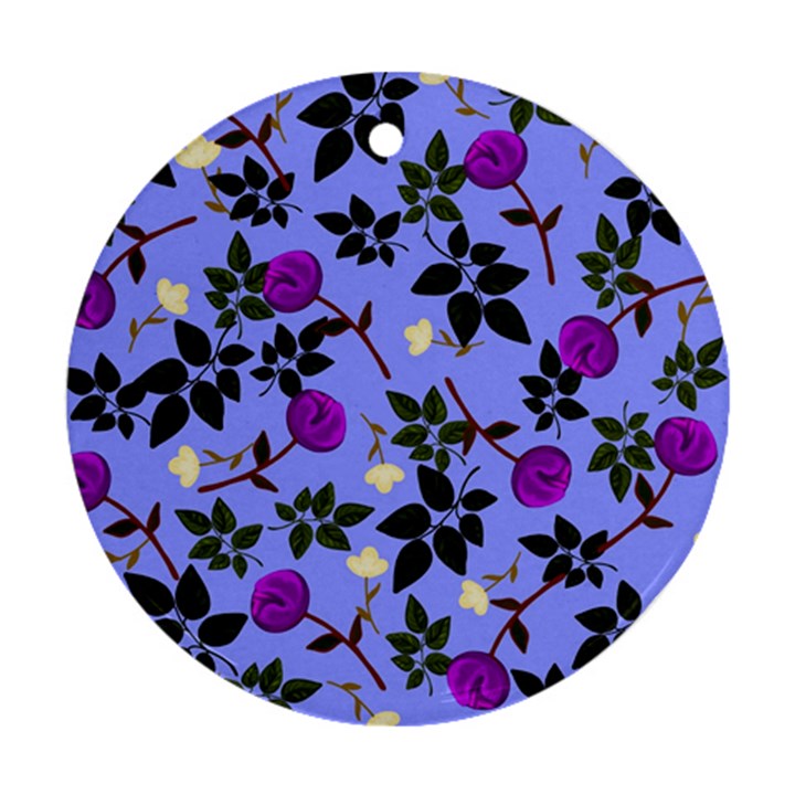 Purple Flower On Lilac Ornament (Round)