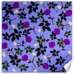 Purple Flower On Lilac Canvas 12  X 12 