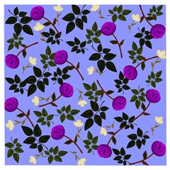 Purple Flower On Lilac Wooden Puzzle Square by Daria3107